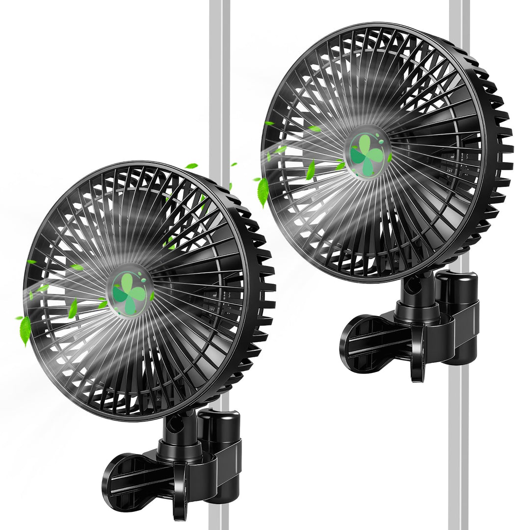 Grow Ventilator Oszillierend, mit Neu Gestaltetem Langlebigem EC-Motor, 4Windgeschwindigkeiten, 180°
