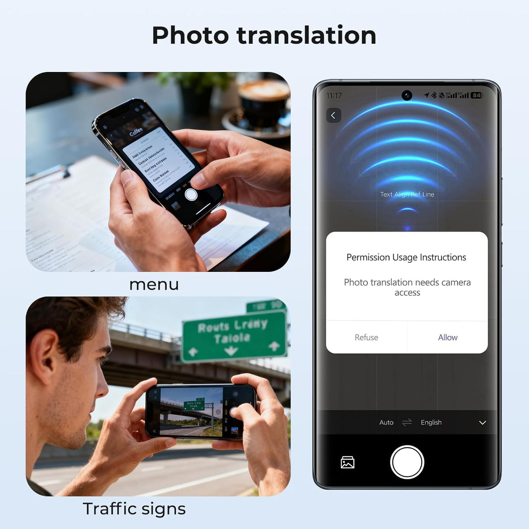 AI Übersetzer Kopfhörer, 3-in-1 übersetzungskopfhörer mit LCD-Touchscreen,135 Sprachen mit App, 5 Üb