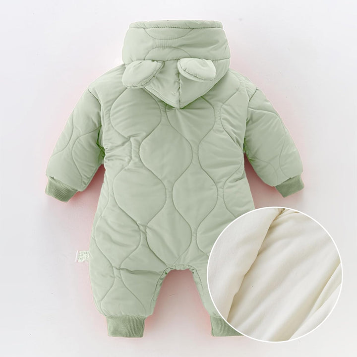 Baby Winter Overall mit Kapuze, Strampler Schneeanzug Jungen Mädchen Langarm Jumpsuit Warm Outfits G