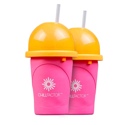 Slushy Maker Chillfactor Magic Freez | Slush Ice Becher mit Strohhalmlöffel | Eisbecher Alternative