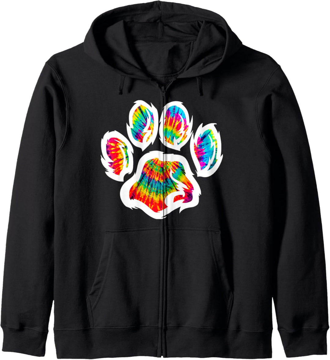 Furry Tie Dye Paw Print Fursuit Fursona Kapuzenjacke