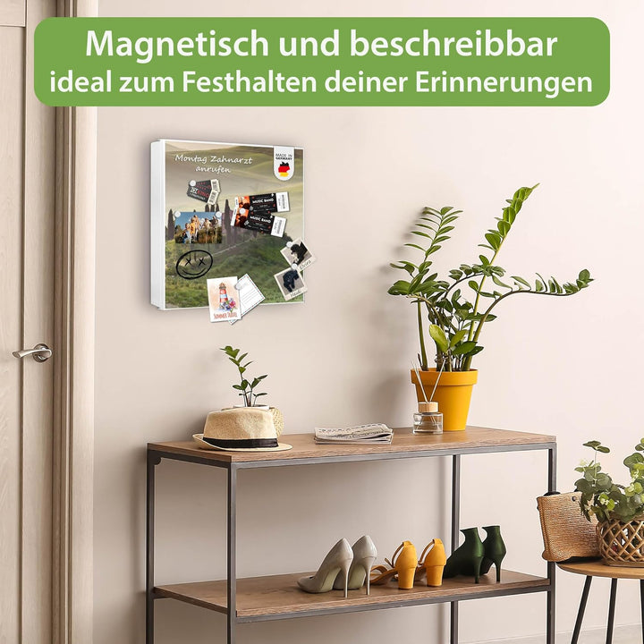 banjado® Grosser Schlüsselkasten Glas/Schlüsselbox 30cm x 30cm mit 50 Haken - Motiv Toscana/Schlüsse
