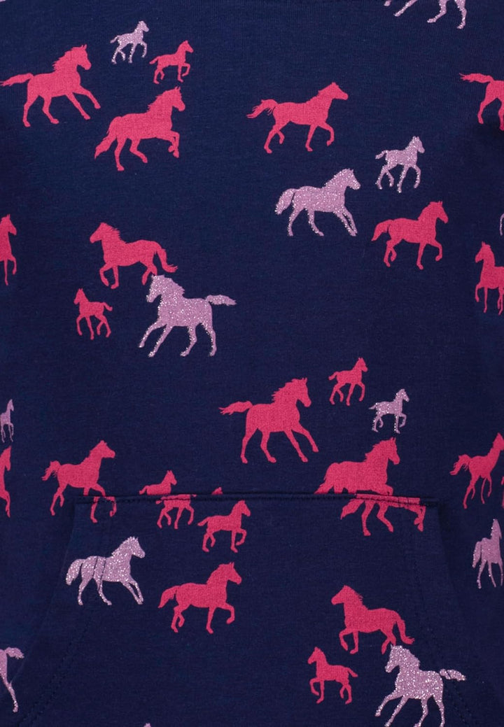 SALT AND PEPPER Mädchen Girls Sweat AOP Glitter Horse Baby-und Kleinkind T-Shirt-Satz 128-134 True N