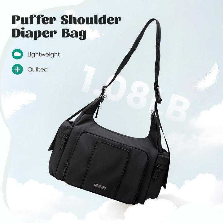 Puffer Wickeltasche, 14 l, grosse Kapazität, Reise-Wickeltasche, Crossbody-Krankenhaus-Tasche für Ma