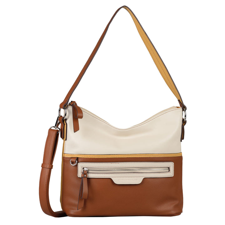 TOM TAILOR bags Jule Damen Hobo Bag Schultertasche 31,5 x 12,5 x 28 Mixed Cognac, 31,5 x 12,5 x 28 M