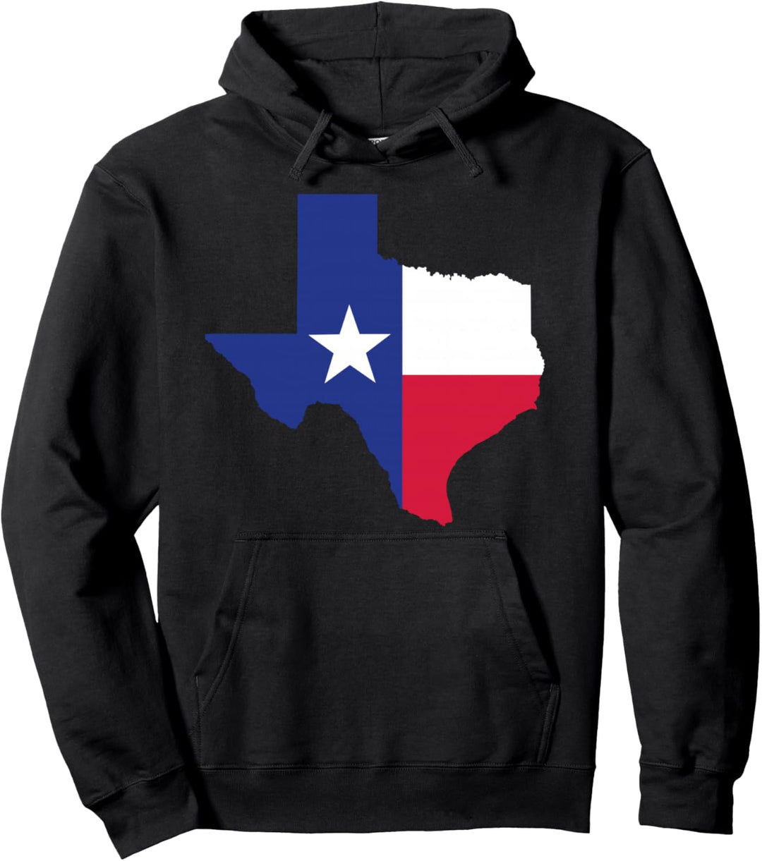 Texas Karte mit Flagge Pullover Hoodie