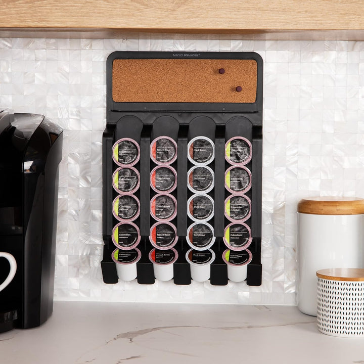 Mind Reader WMNT-BLK Halterung Wall Single Serve Storage Organizer and Memo Board, 20 Coffee Pod Cap