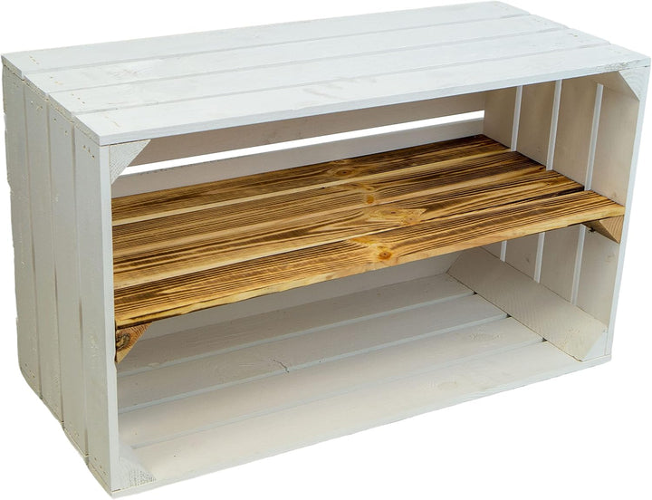 Kistenkolli Altes Land 2er set grosse Obstkiste TOSCA geflammt mit langem Zwischenbrett ca 68x40x30c