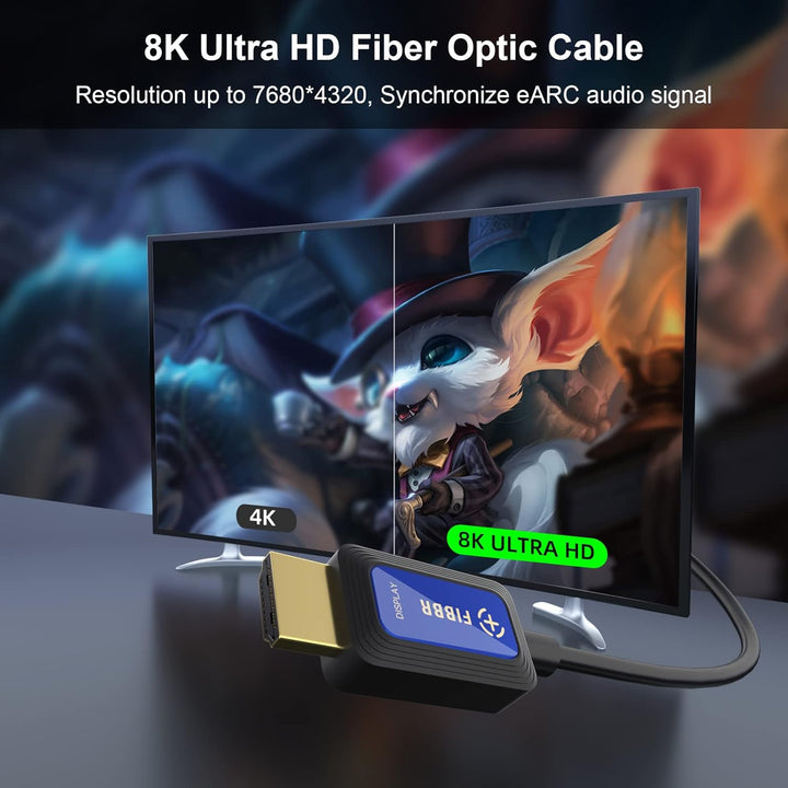 8K Glasfaser HDMI Kabel 5M, 48Gbps High-Speed HDMI 2.1 Kabel 8K@60Hz 4K@120Hz Dolby/Dynamic HDR/HDCP