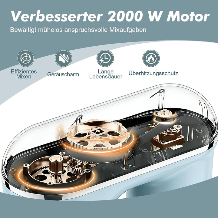 Fab-Serie 8L Küchenmaschine von Kitchen in the box, leistungsstarke Rührmaschine bis zu 2000W, ideal