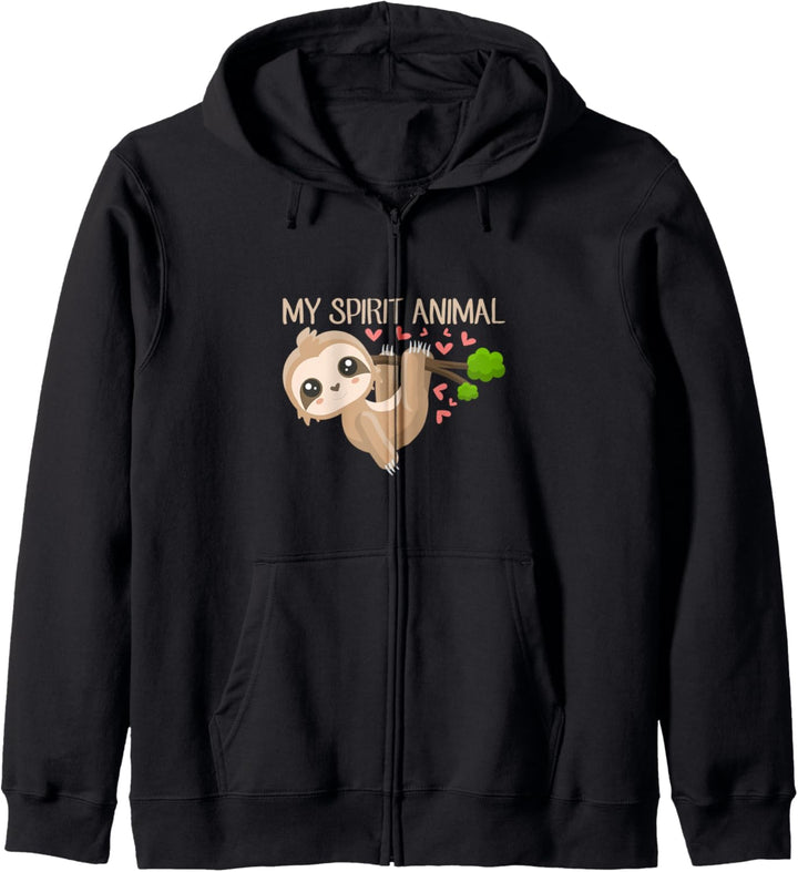 Sloth Is My Spirit Animal Funny Baby Sloth Hanging Gift Kapuzenjacke