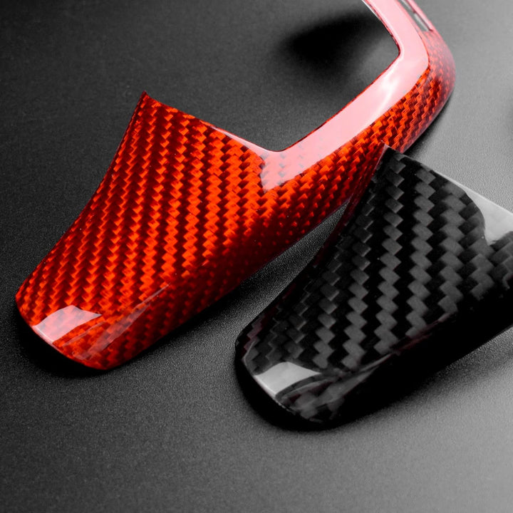 KUNGKIC Kohlefaser Auto Schaltknüppel Abdeckung Compatible with BMW F20 F21 F22 F23 F30 F34 F32 E70