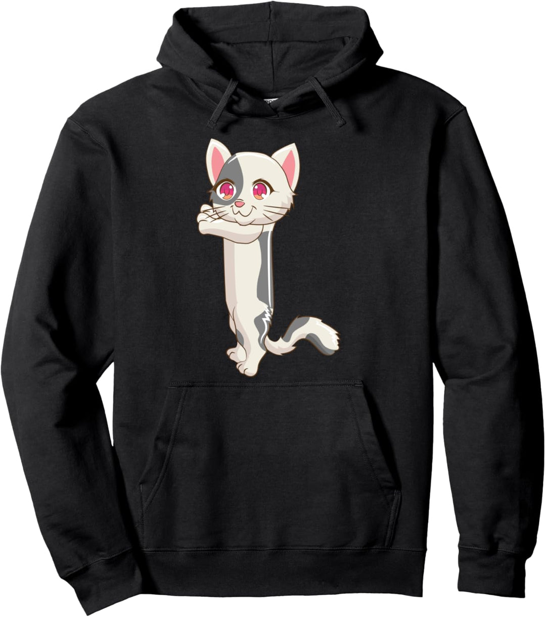 Lange Katze Umarmen Kitty Miau Katzenbesitzer Katzen Pullover Hoodie
