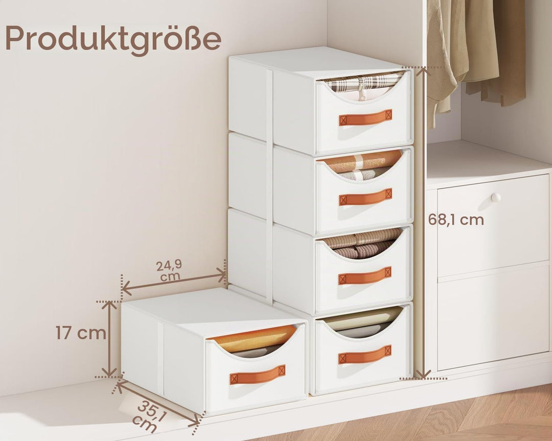 Schubladenschrank Ordnungssystem - 4 Stück Aufbewahrungs Schubladenboxen Aufbewahrungsbox Stoff Falt