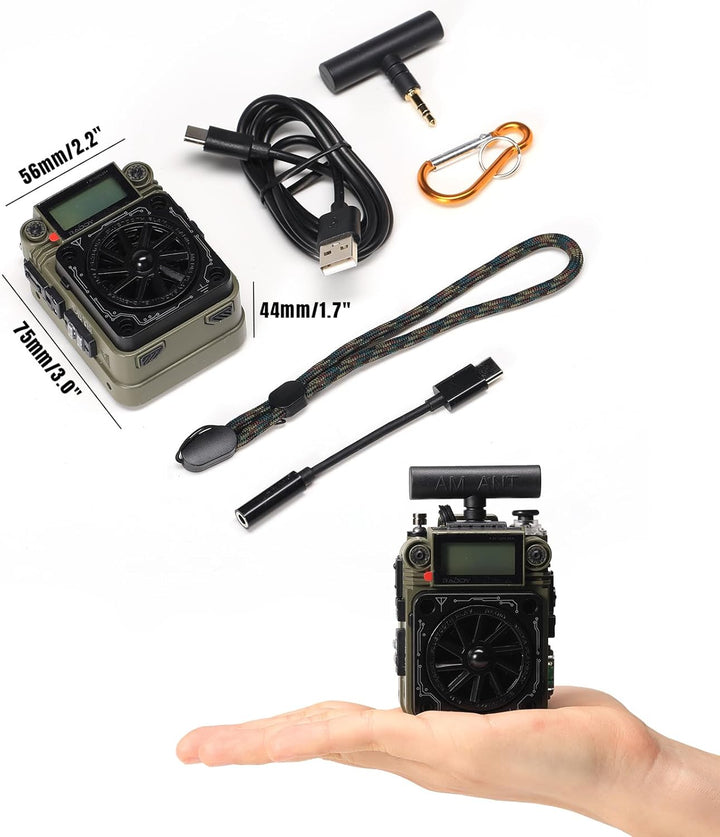 Raddy RF750 Plus AM FM SW Kurzwellenradio, tragbares Miniradio mit APP-Steuerung, 297 voreingestellt