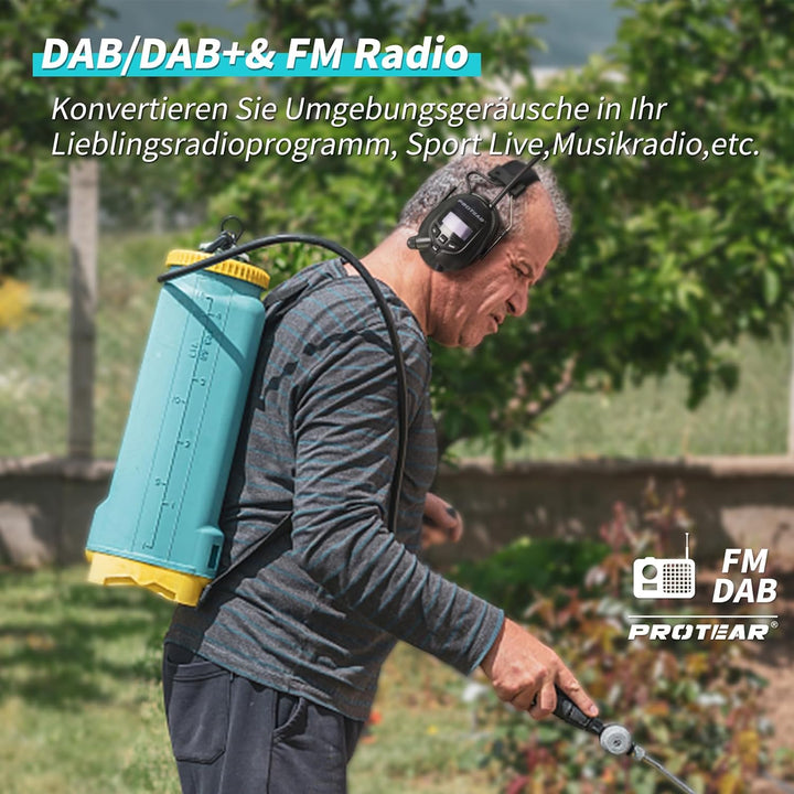 （Aktualisierte Version） Gehörschutz mit DAB + / FM-Radio und Bluetooth 5.0, Rauschunterdrückungs-Hea