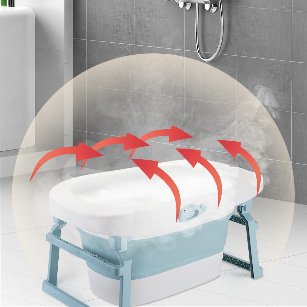 Faltbare Badewanne für Babys, XXL, 3-in-1, faltbar, für Neugeborene, mit Duschhocker, schnelle Entwä