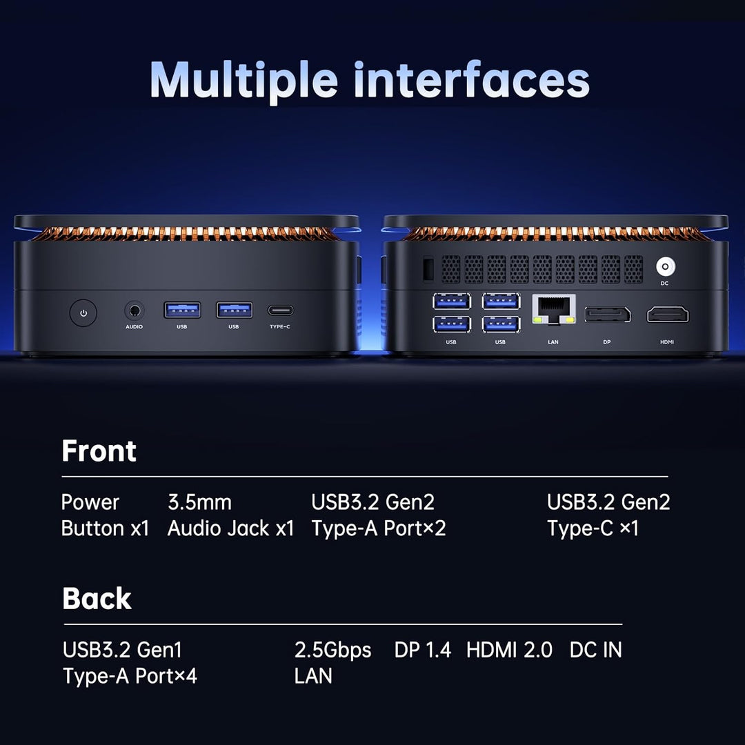 NiPoGi AK1PLUS Mini PC Ιntel Alder Lake Ν97(Bis zu 3,6GHz,4C/4T)16GB DDR4/1024GB M.2 SSD,Mini Comput