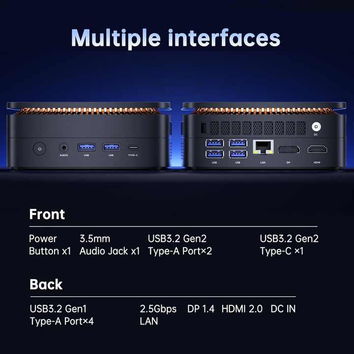 NiPoGi AK1PLUS Mini PC Ιntel Alder Lake Ν97(Bis zu 3,6GHz,4C/4T)16GB DDR4/1024GB M.2 SSD,Mini Comput