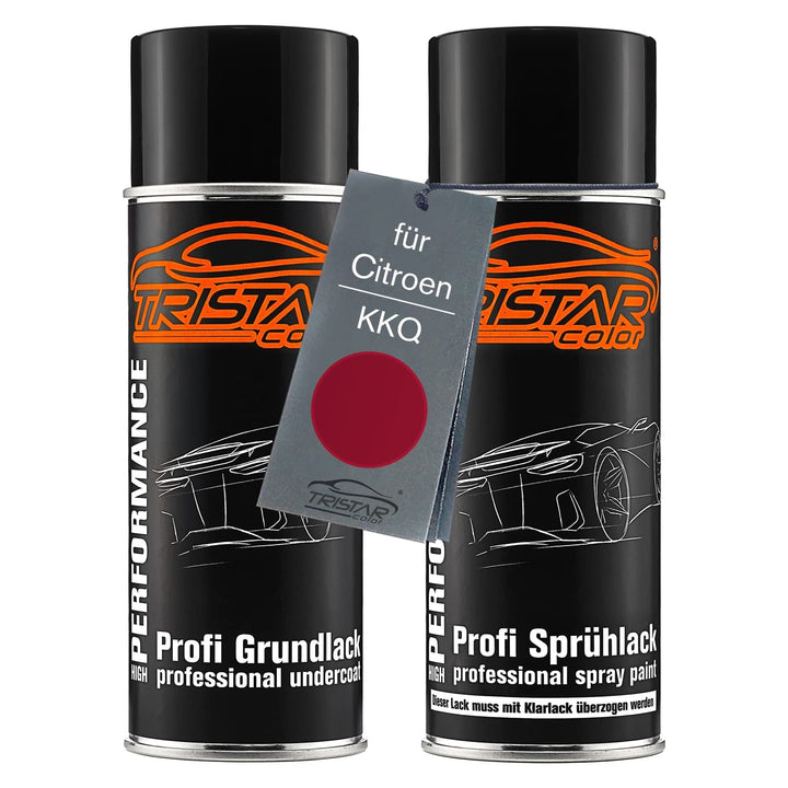 TRISTARcolor Autolack Spraydosen Set für Citroen KKQ Rouge Profond Nacre Grundlack Basislack Sprühdo