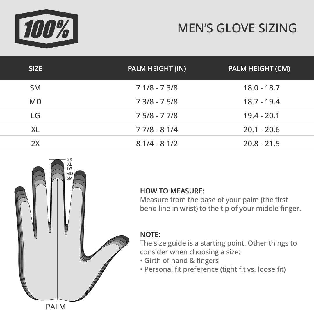 100% Unisex – Erwachsene, Cognito SMART Shock Motocross Gloves, Schwarz, S