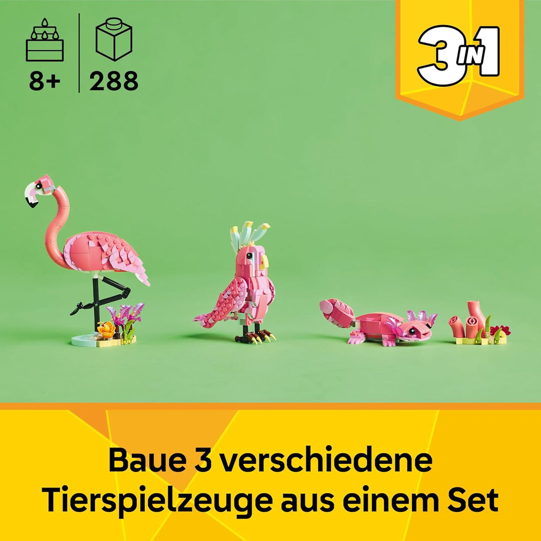 LEGO Creator 3in1 Wilde Tiere: Rosa Flamingo - Ostergeschenke für Mädchen und Jungen ab 8 Jahren - S