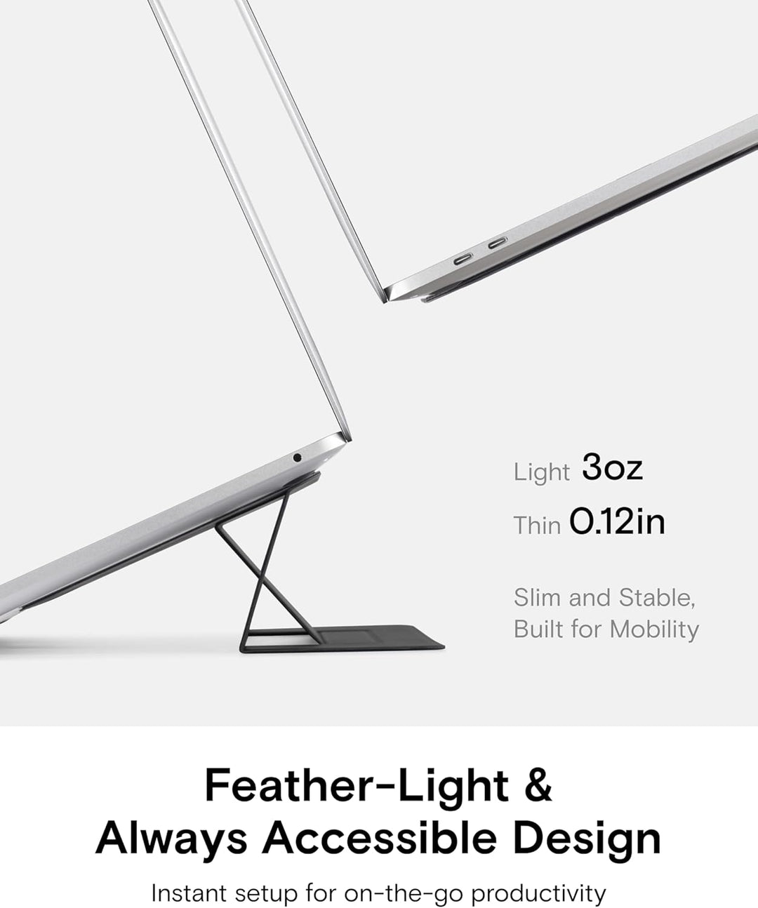 MOFT Laptop Ständer, Faltbarer Laptopständer Notebook Ständer mit 2 einstellbaren Winkeln, Haltung V