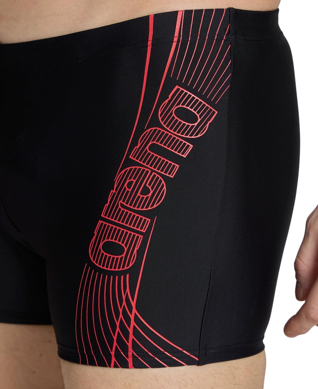 ARENA Herren Men's Dreamy Swim Short Swim Trunks (1er Pack) 44 Black-fluo Red, 44 Black-fluo Red