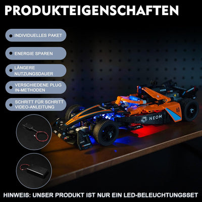 Led Licht Set für Lego Technic NEOM McLaren Formula E Race Car (Kein Lego), Dekorationsbeleuchtungss