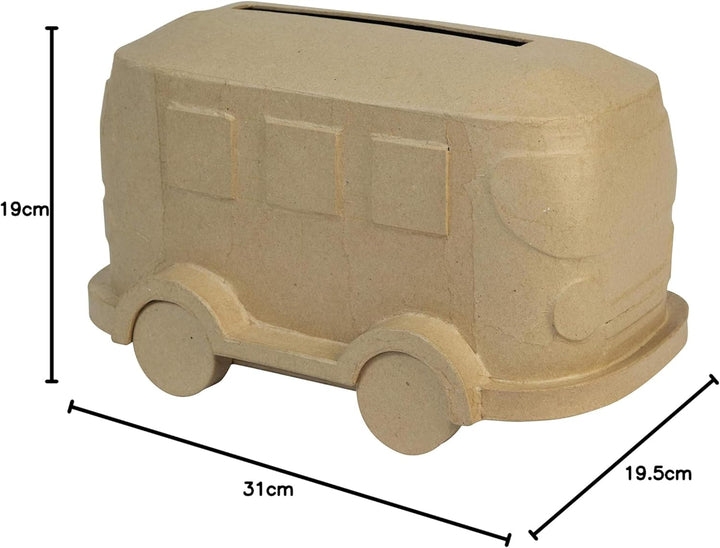 Décopatch EV021C - Urne/Briefbox aus Pappmaché, Van 31x19cm, 1 Stück Lieferwagen, Lieferwagen