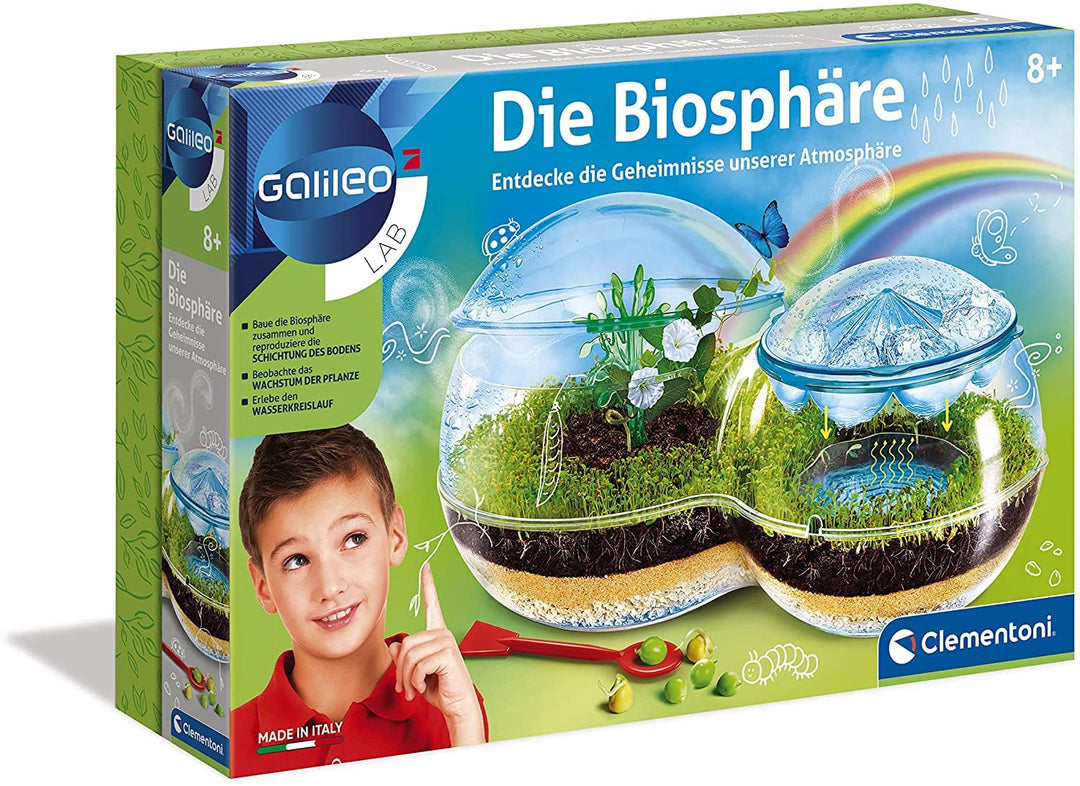 Clementoni Galileo Lab – Die Biosphäre, Experimentierkasten für kleine Hobby-Gärtner, Botanik und Bi