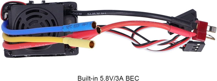 1/10 RC ESC, Exzellente Beschleunigung Brushless ESC mit 60A ESC für 2‑3S Li‑Po / 4‑9S NI‑Mh NI‑Cd A