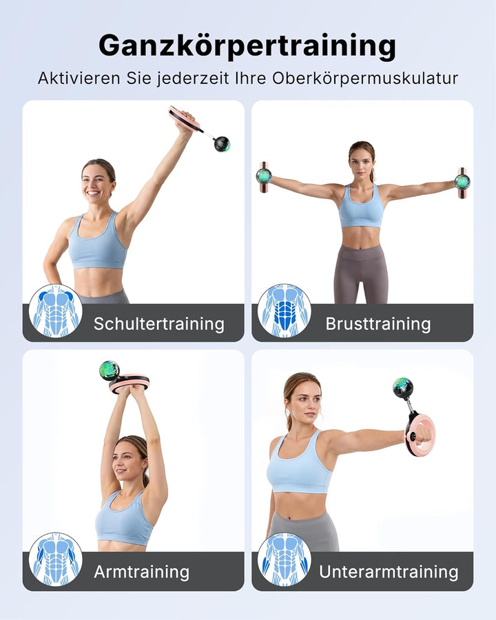 MERACH Unterarmtrainer mit Zähler & RGB-Lichtern, 360° Rotierender Armtrainer für Zuhause Büro, Geei