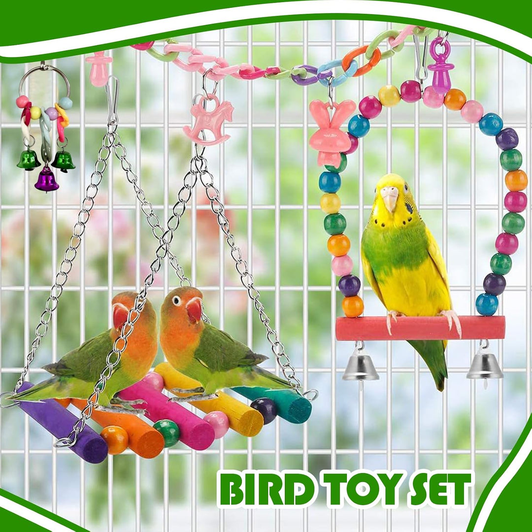 13 Stück Vogelspielzeug für Sittiche, Wellensittich Spielzeug, Vogelkäfig, Vogel Spielzeug, Vogelkäf