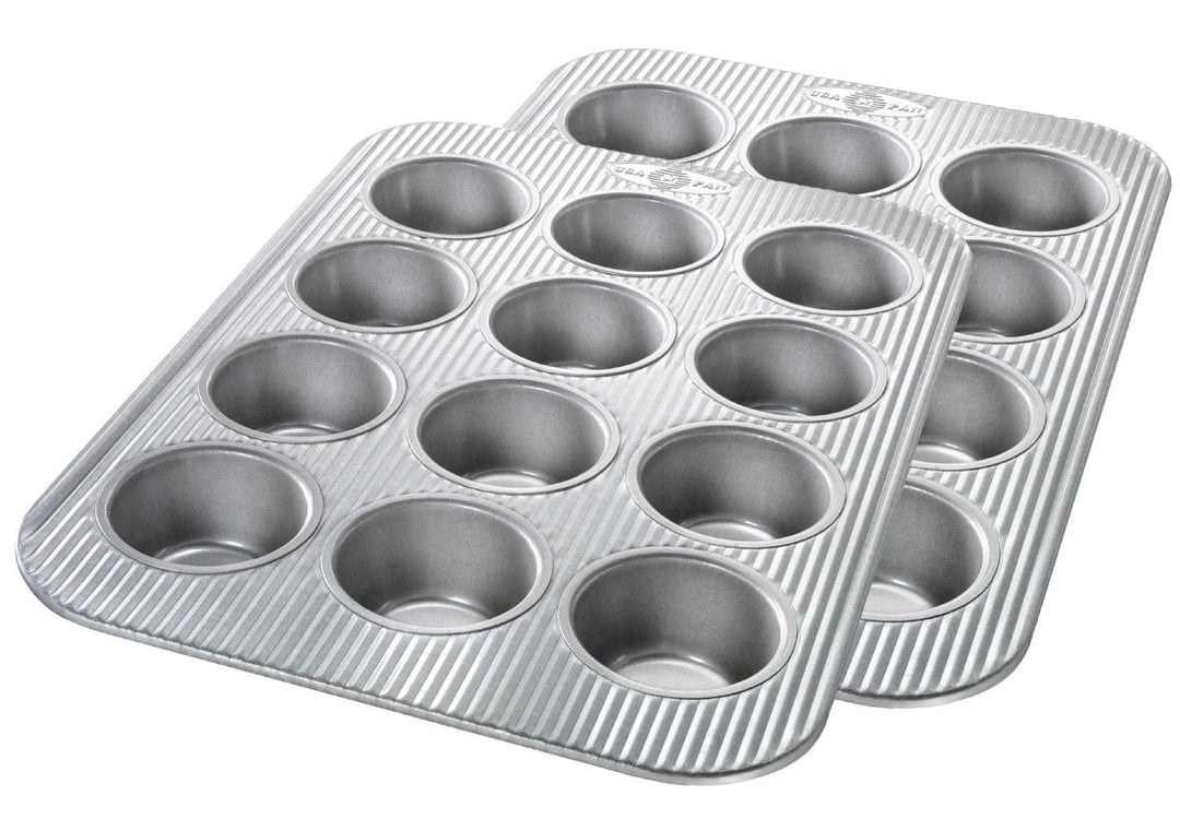 USA Pan Backformen Muffinform 12 Well 2 Stück aluminierter Stahl, Standard-Muffin, 12 Mulden, 2 St&amp;