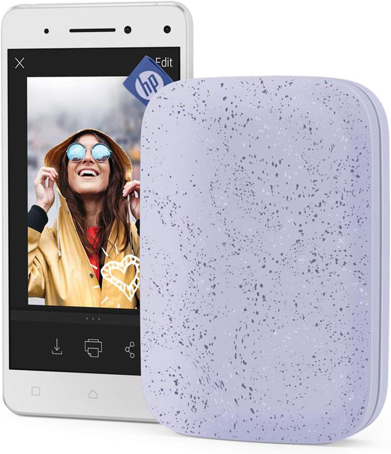 HP Sprocket Portable 5x7.6 cm Sofortbilddrucker (Lila) Drucken Sie Bilder auf Zink Sticky-Backed Pap