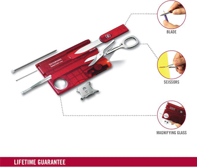 Victorinox, Taschenmesser, klein, Midnite Manager@work, 58 mm, rot transparent (11 Funktionen, Kling