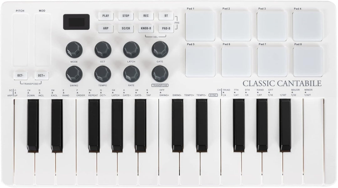 Classic Cantabile M25-AIR Wireless MIDI Controller Keyboard - Übertragung per Bluetooth - kompatibel
