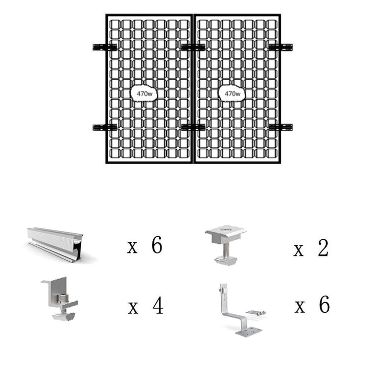 Solarmodul Halterung,Ziegeldach Solarpanel Halterung Dachhalterung für Aufachmontage Solar PV,Montag