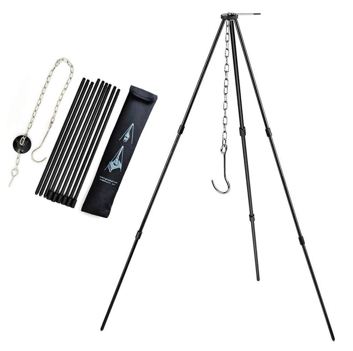 Kochen Stativ im Freien, BBQ Dreibein, Grillgeräte Campinggrills mit Kette und Haken, zum Kochen, Tr