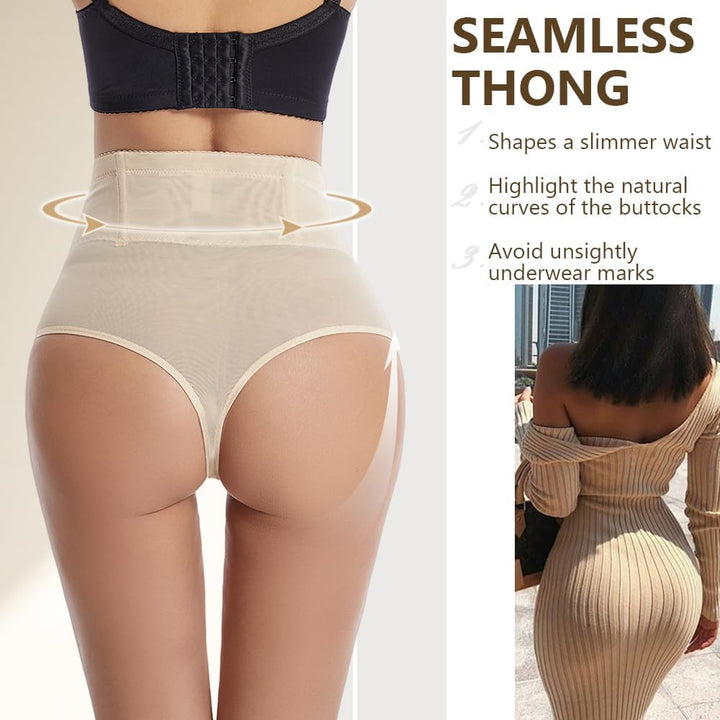 Damen Bauchweg Miederpants Shapewear Hohe Taille Unterhose mit Bein Figurformende Miederhose Stark F