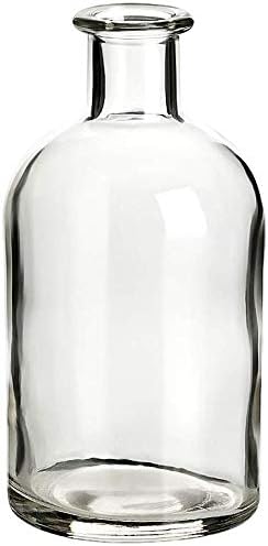 gouveo 12er Set Glasflasche 250 ml Apotheker mit graviertem Korken “Tanne” - Runde Korkenflasche 0,2