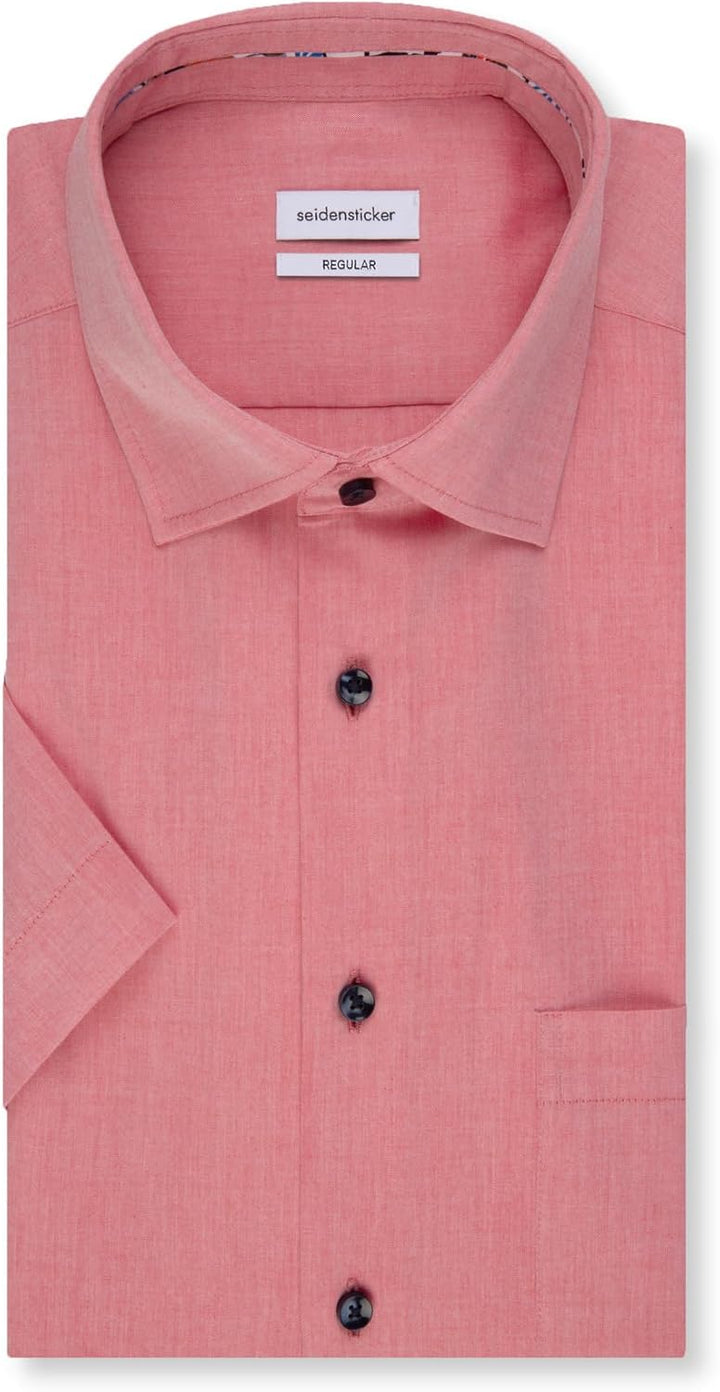 Seidensticker Herren Regular Fit Kurzarm Klassisches Hemd 42 Rot, 42 Rot