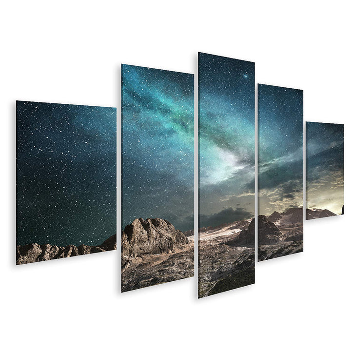 islandburner Bild auf Leinwand Milchstrasse In Der Morgendämmerung In Einer Berglandschaft Bilder Wa