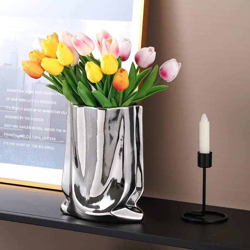 Keramik Vase, Moderne Blumenvase, Minimalistische Abstrakte Vase für Home Decor, Tisch Mittelstück V