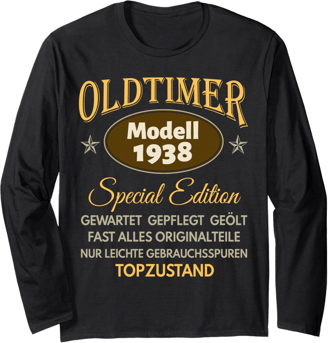 86. Geburtstag Mann Frau 86 Jahre 1938 Deko Lustig Geschenk Langarmshirt