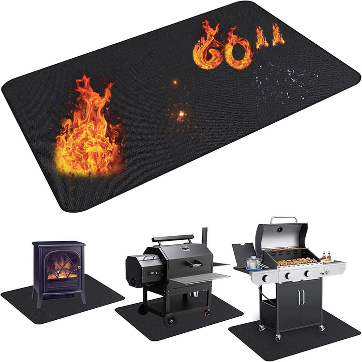 UBeesize Thickened 152x91cm unter Grill Matte für Outdoor-Grill, feuerfeste Matte für Rasen, Raucher