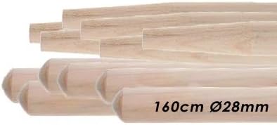 werkstattbedarf 10x Besenstiele aus Kiefernholz 160cm Ø28mm, mit Konus