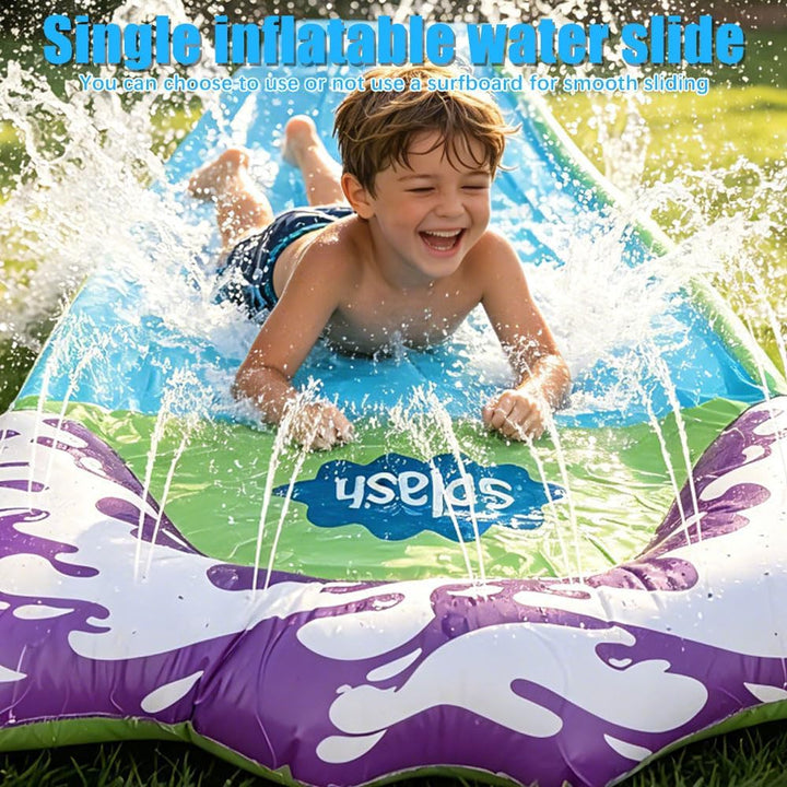 480*70CM Wasserrutsche Garten Für Kinder, Wasserrutsche Outdoor Sommer Rasen Mit 2 Bodyboards, Singl