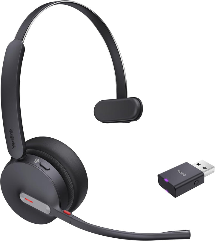 Yealink WH64 Hybrid Mono Teams Headset inkl. Dongle - Hybrid-Technologie, Ideal für Microsoft Teams,